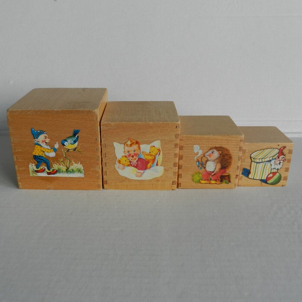 Vintage Hermann Eichhorn Wooden Handmade Nesting Boxes 4